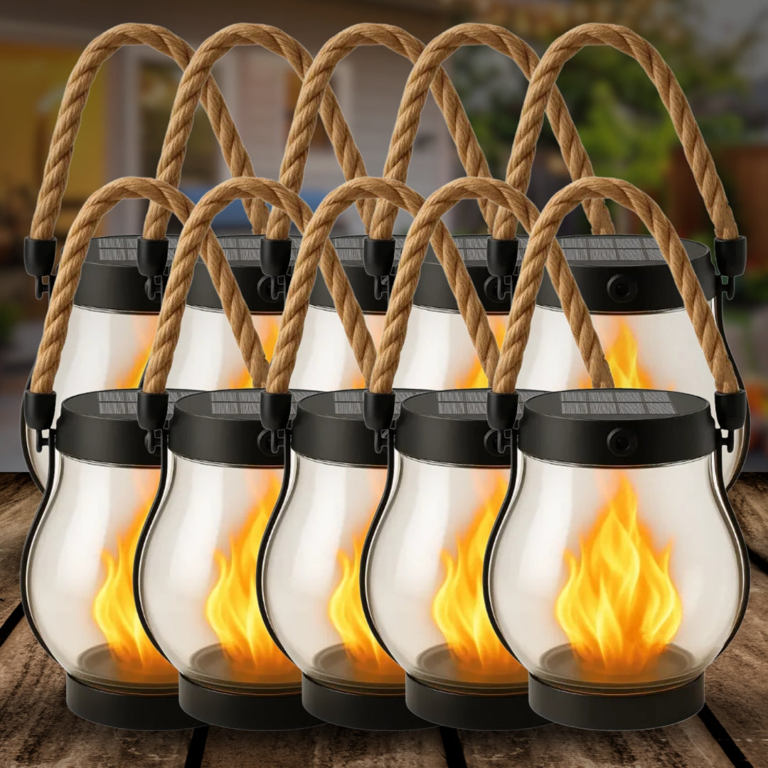 ⭐America 250th Anniversary Sale⭐ - Kaliiqo™ Flickering Flame Solar Lantern Outdoor Lights
