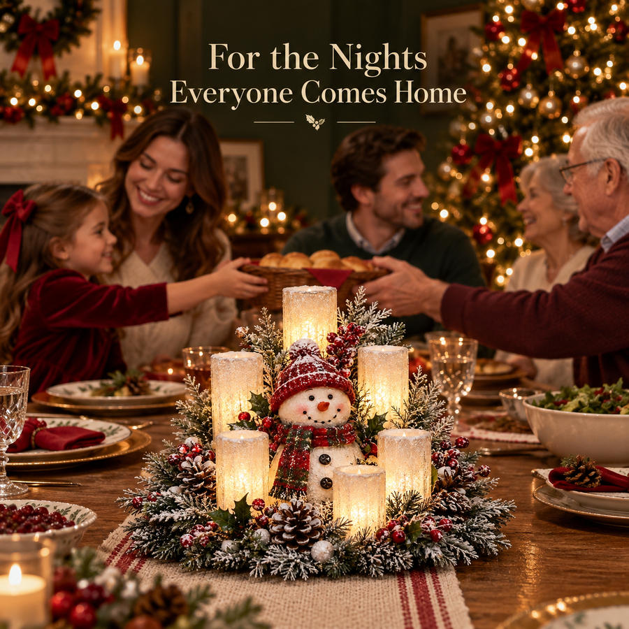 Christmas lighted centerpiece product image, not a customer photo