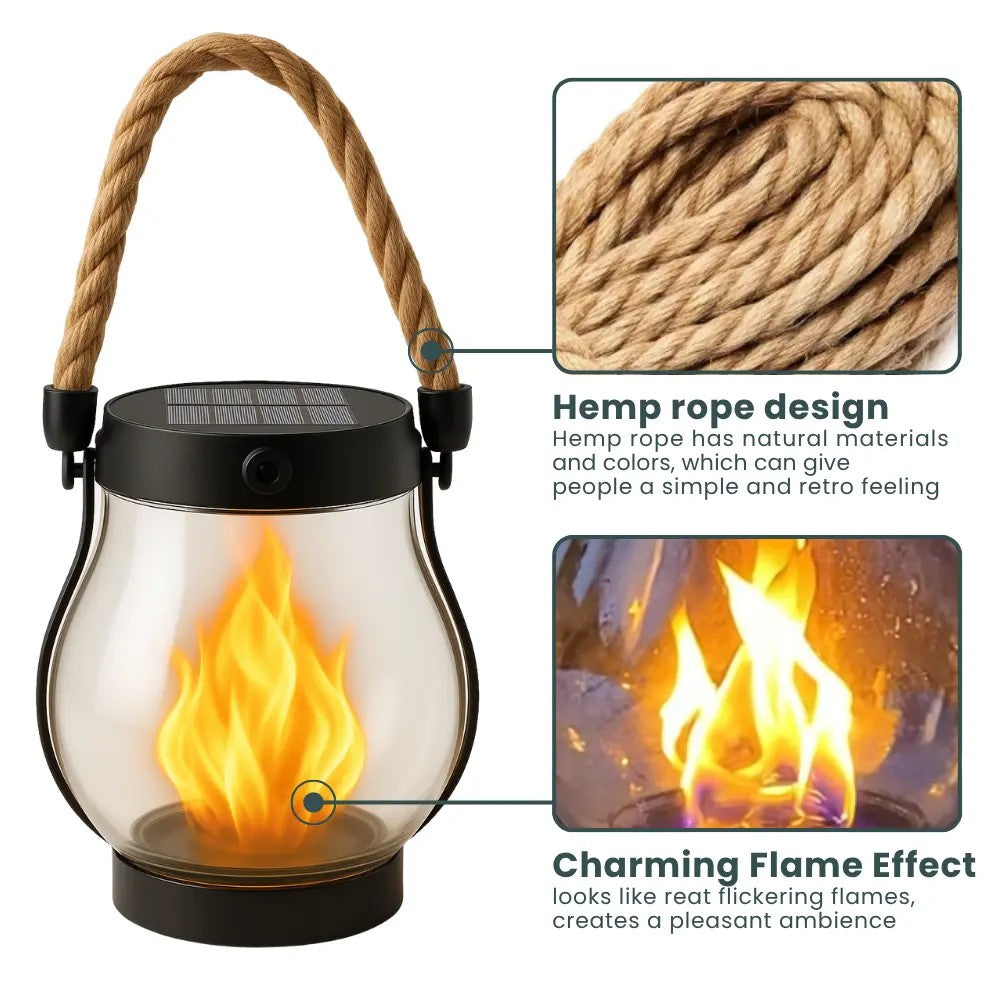 ⭐America 250th Anniversary Sale⭐ - Kaliiqo™ Flickering Flame Solar Lantern Outdoor Lights