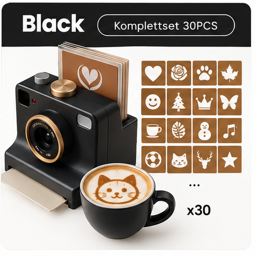 ☕📸 One-Touch Latte Art Camera – 3D Coffee Stencil Printer Kit for Custom Drink Designs ✨
