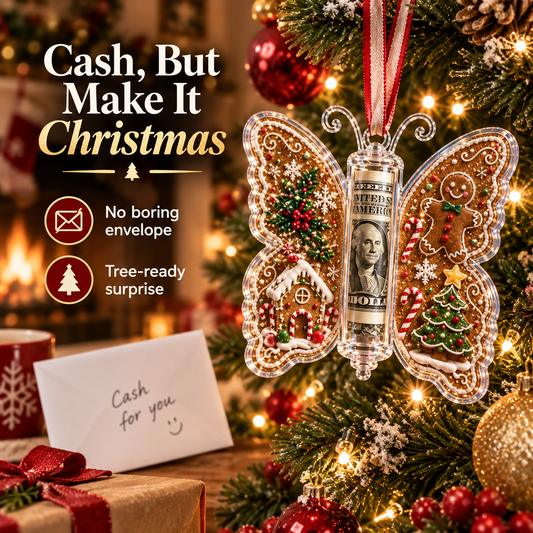 🔥Each$5.99🔥—🦋💵 3D Embossed Butterfly Christmas Cash Gift Ornament – Holiday Money Holder Keepsake 🎄✨