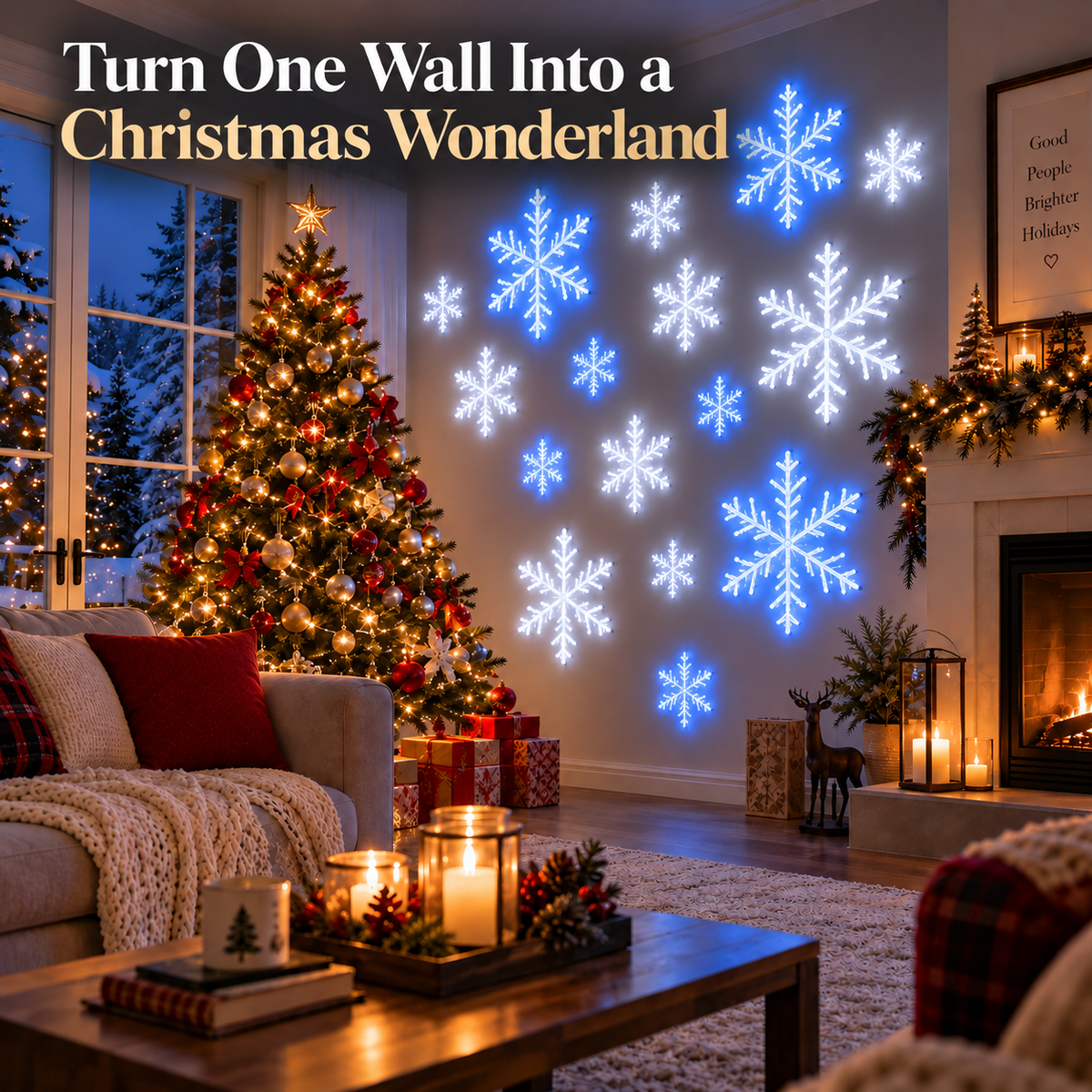 LED Snowflake Wall Set
