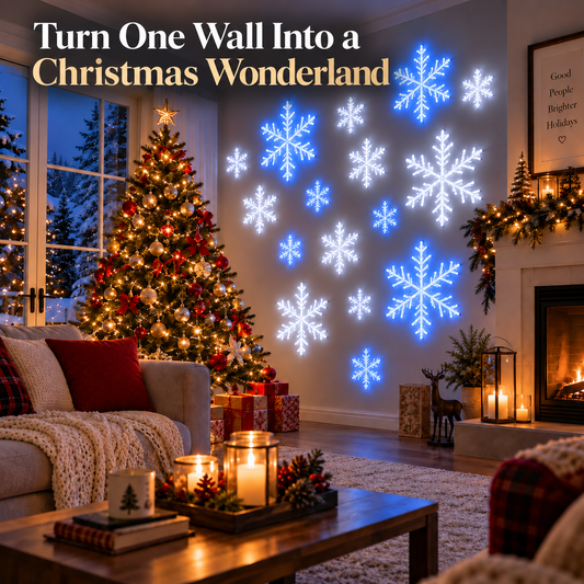 LED Snowflake Wall Set