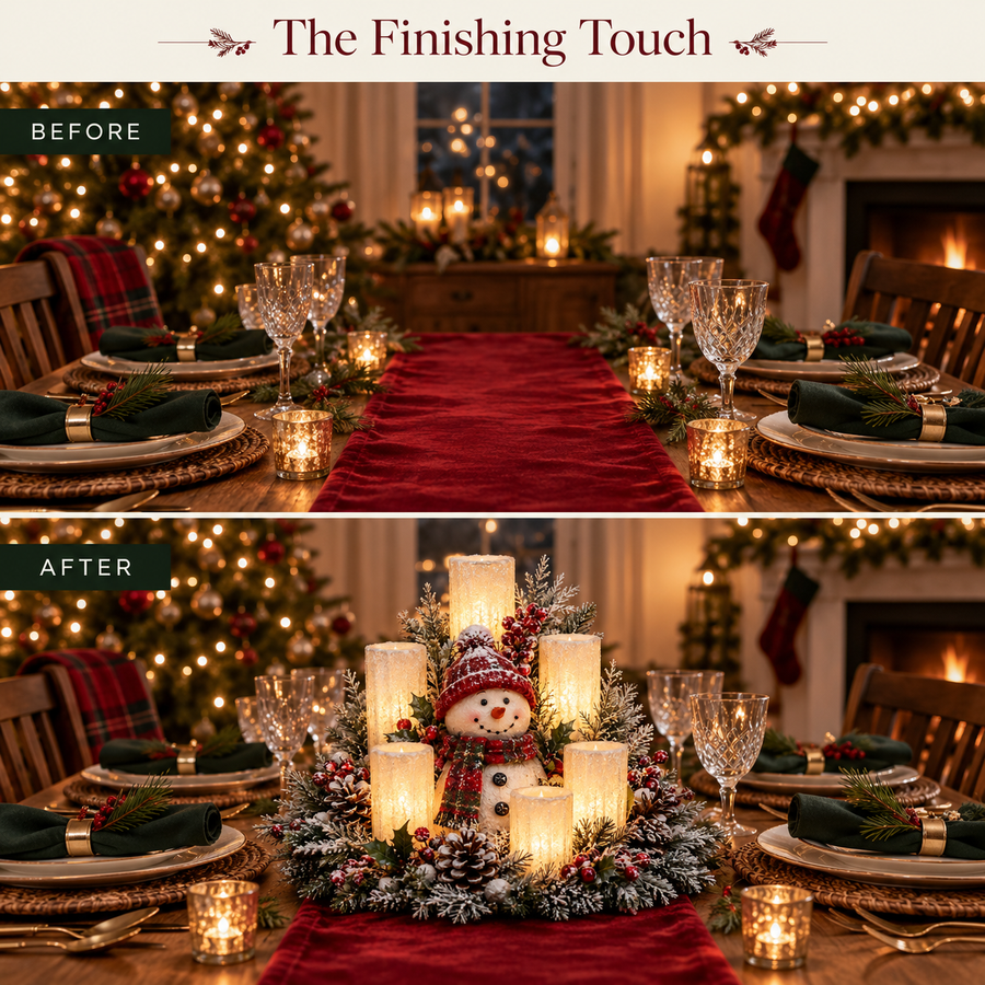 Christmas lighted centerpiece product image, not a customer photo