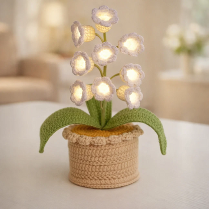 🌸 Lily of the Valley Lamp, Handmade Crochet Artificial Flower Night Light