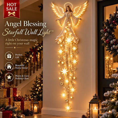 🔥Last Day 49% OFF✨ Angel Blessing Starfall Wall Ligh – Heavenly Christmas Wall Decor