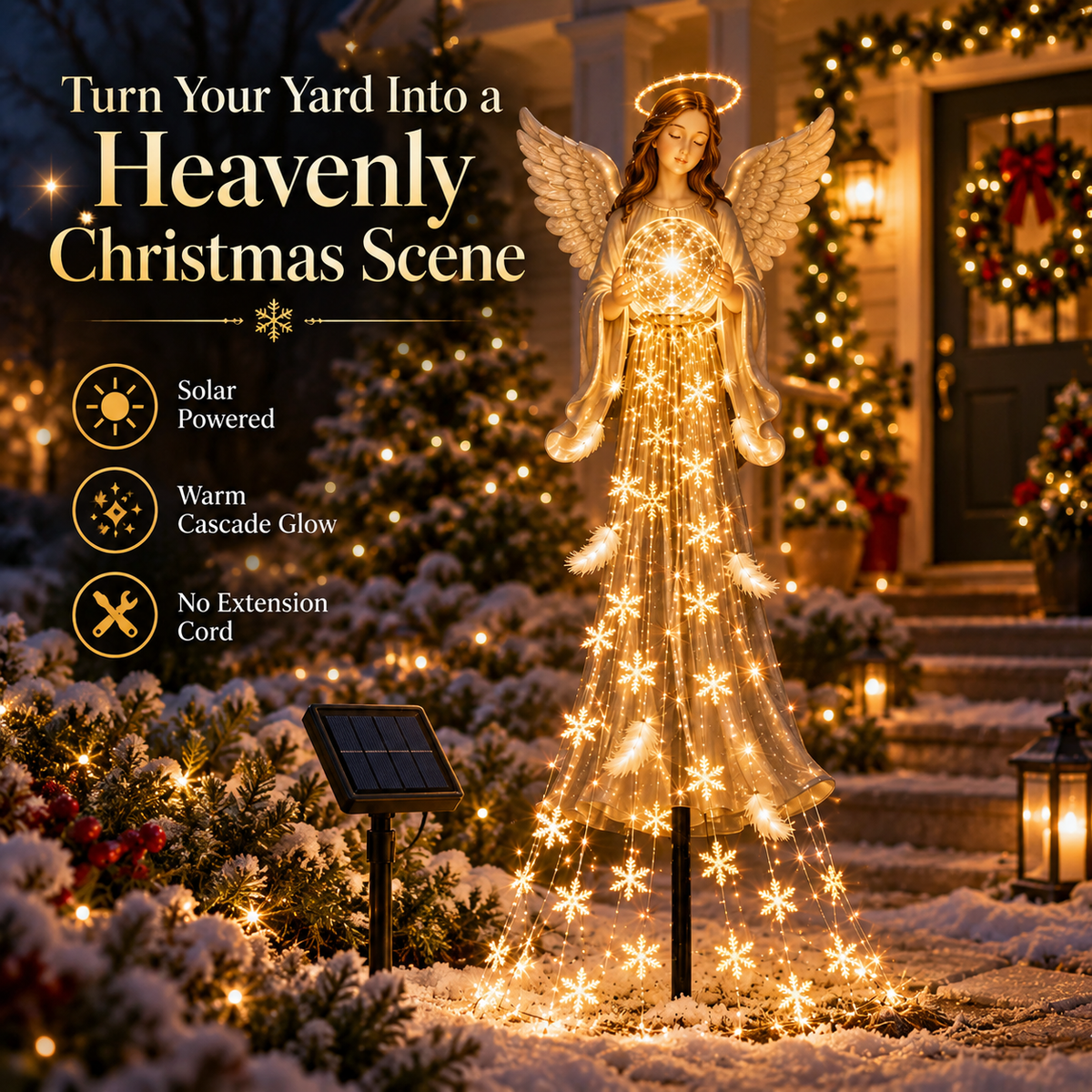 👼✨ ✨Up to 67%  OFF Solar Angel Blessing Fountain – Cascading Christmas Garden Light