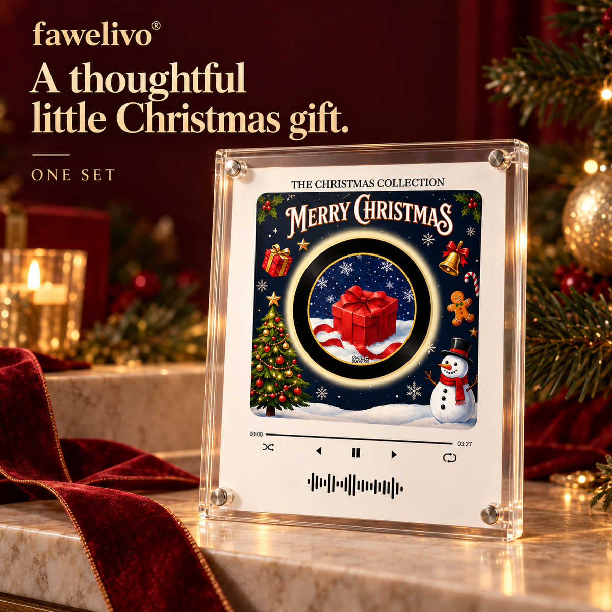 🎄 9-in-1 Christmas Vinyl Player Magnet Set – Holiday Music Collection 🎶
