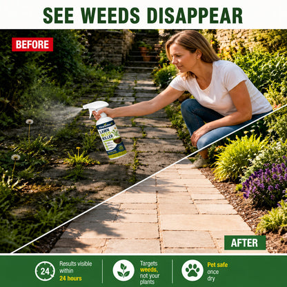 🔥 [Fall Yard Refresh] Easy & Stress-Free Domestic Weed Killer Spray | Fast-Acting Root Remover for Garden & Patio