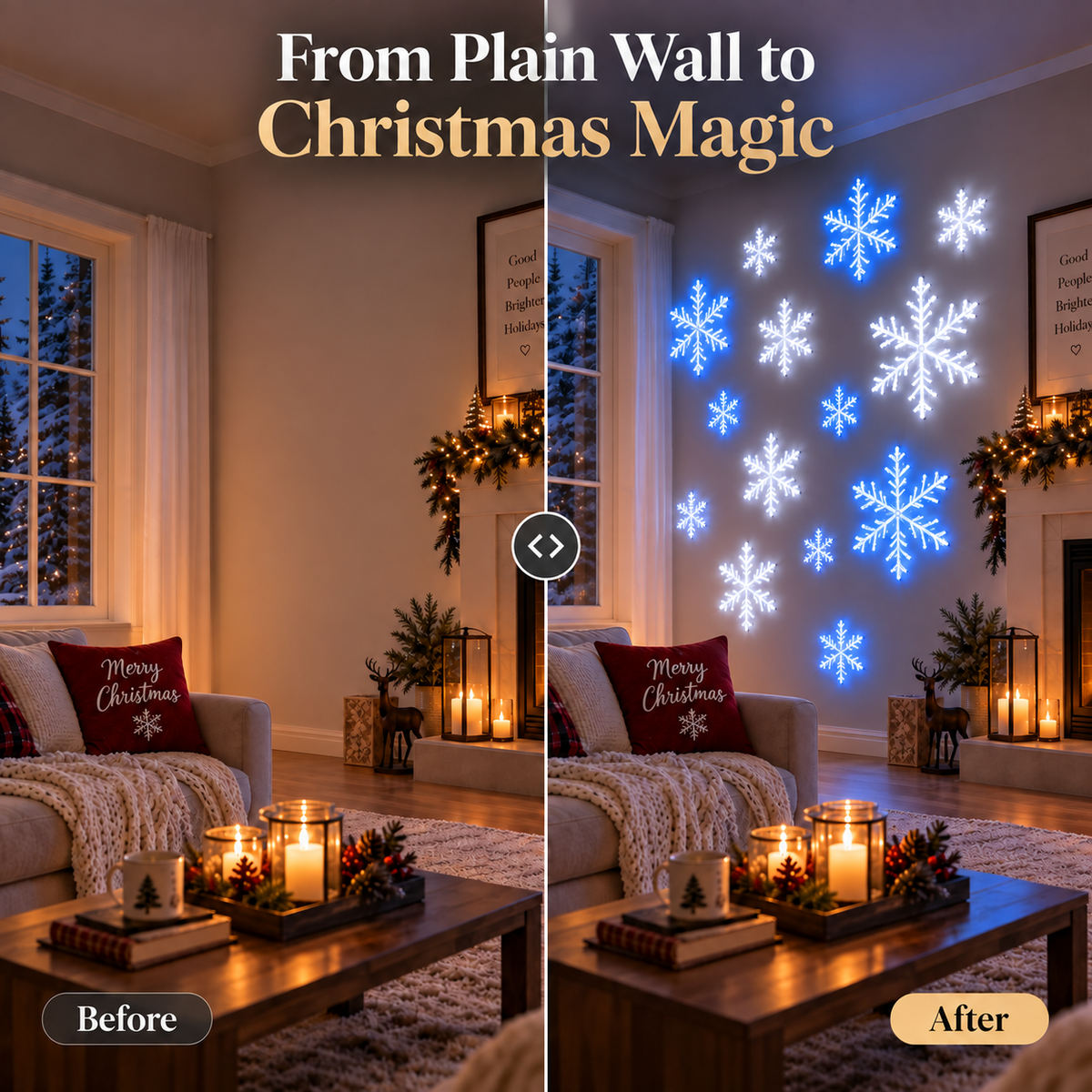 LED Snowflake Wall Set