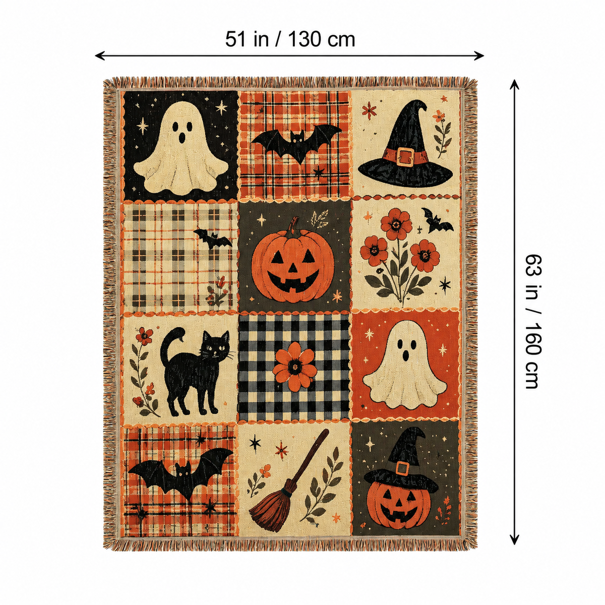 Multi-Function Woven Tassel Blanket, 130x160cm
