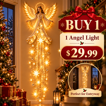 🔥Last Day 49% OFF✨ Angel Blessing Starfall Wall Ligh – Heavenly Christmas Wall Decor