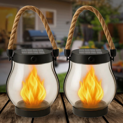⭐America 250th Anniversary Sale⭐ - Kaliiqo™ Flickering Flame Solar Lantern Outdoor Lights