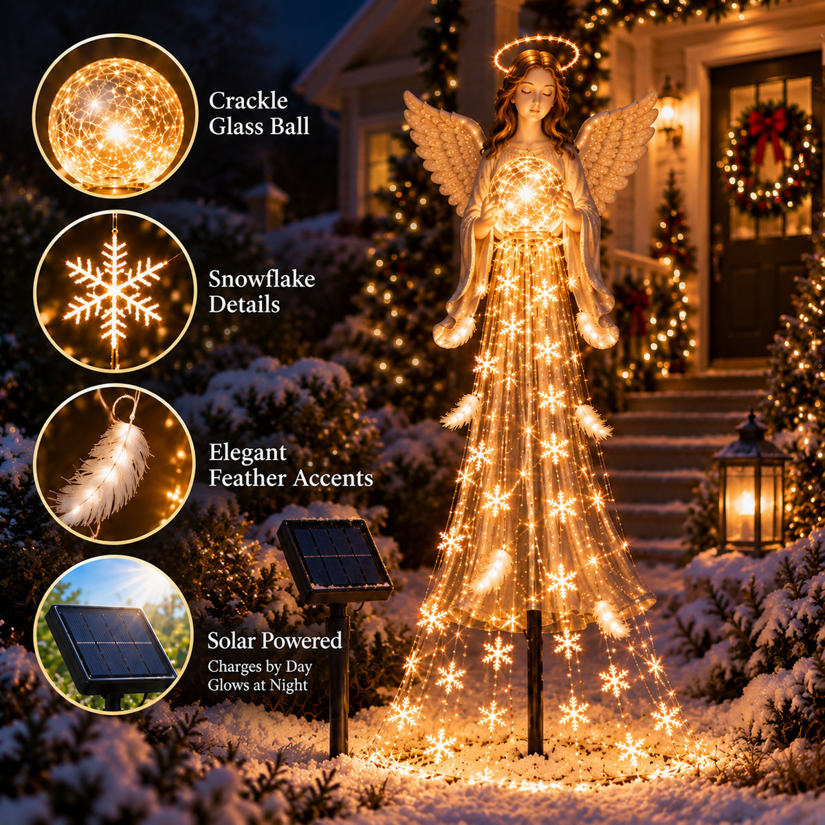 👼✨ ✨Up to 67%  OFF Solar Angel Blessing Fountain – Cascading Christmas Garden Light