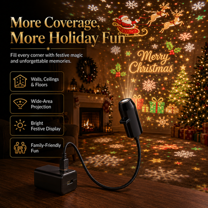 Plug-&-Play HD Christmas Projector – 6 or 10 Festive Scenes – IndsyWest