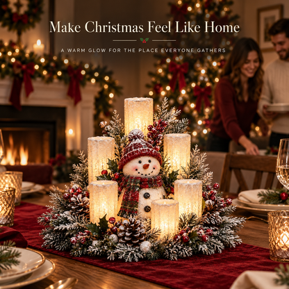 🔥 Limited Time 50% OFF –✨ Christmas Lighted Centerpiece with Flameless Candle Glow 🕯️🎄