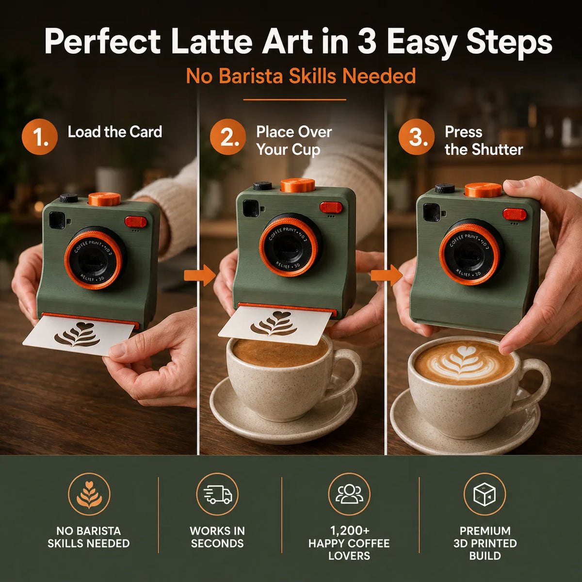 Coffee Stencil Camera for Home Coffee Moments