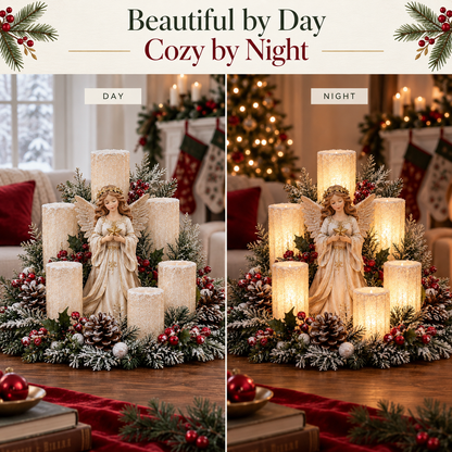 🔥 Limited Time 50% OFF –✨ Christmas Lighted Centerpiece with Flameless Candle Glow 🕯️🎄