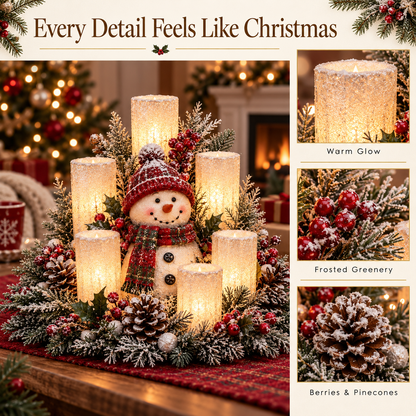 🔥 Limited Time 50% OFF –✨ Christmas Lighted Centerpiece with Flameless Candle Glow 🕯️🎄