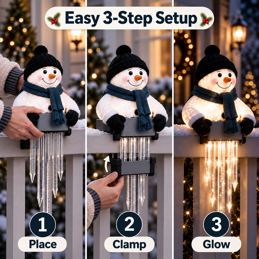 WinterGlow Snowman Icicle Light multiple display scenes