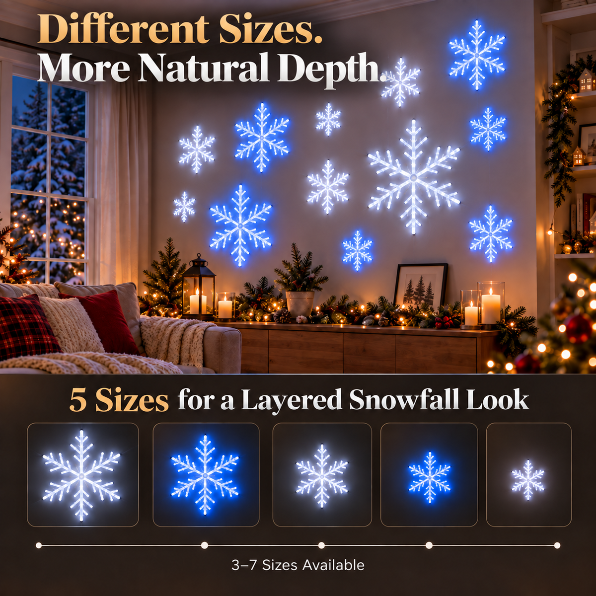 LED Snowflake Wall Set