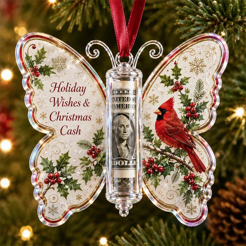 🔥Each$5.99🔥—🦋💵 3D Embossed Butterfly Christmas Cash Gift Ornament – Holiday Money Holder Keepsake 🎄✨