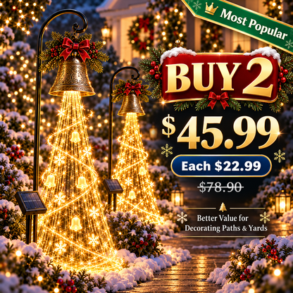 🔥Hot Sale 49% OFF🎄 Christmas Bell Cascade Solar Yard Light✨