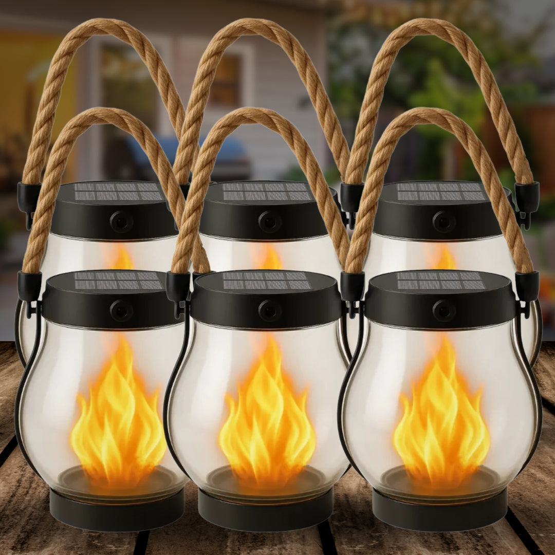 ⭐America 250th Anniversary Sale⭐ - Kaliiqo™ Flickering Flame Solar Lantern Outdoor Lights
