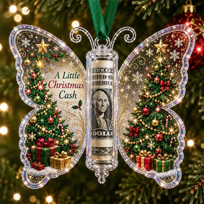 🔥Each$5.99🔥—🦋💵 3D Embossed Butterfly Christmas Cash Gift Ornament – Holiday Money Holder Keepsake 🎄✨