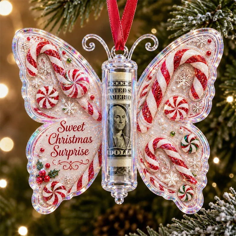 🔥Each$5.99🔥—🦋💵 3D Embossed Butterfly Christmas Cash Gift Ornament – Holiday Money Holder Keepsake 🎄✨