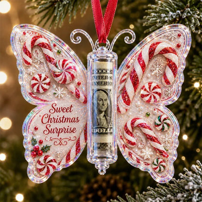 🔥Each$5.99🔥—🦋💵 3D Embossed Butterfly Christmas Cash Gift Ornament – Holiday Money Holder Keepsake 🎄✨