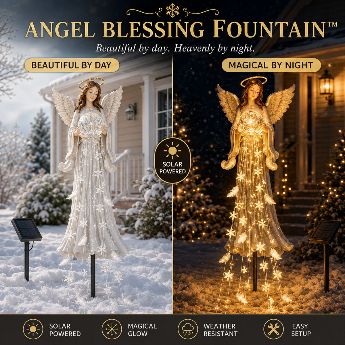 👼✨ ✨Up to 67%  OFF Solar Angel Blessing Fountain – Cascading Christmas Garden Light