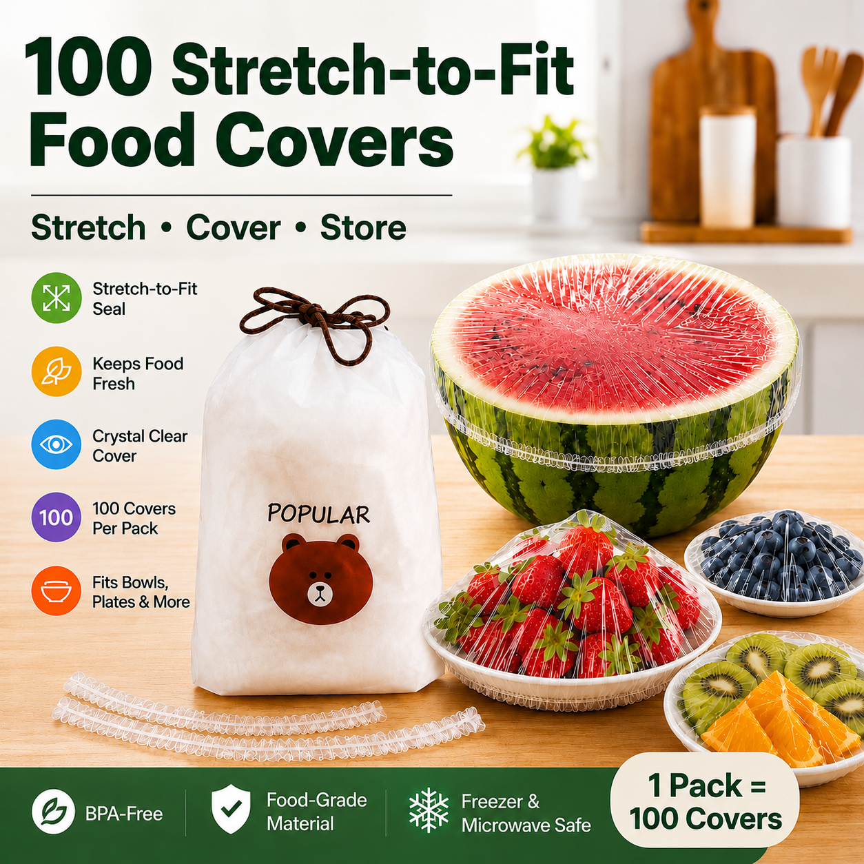 ⏳LAST DAY SALE 50% OFF!!🔥Hazels® Disposable Stretch Food Covers for Bowls & Plates