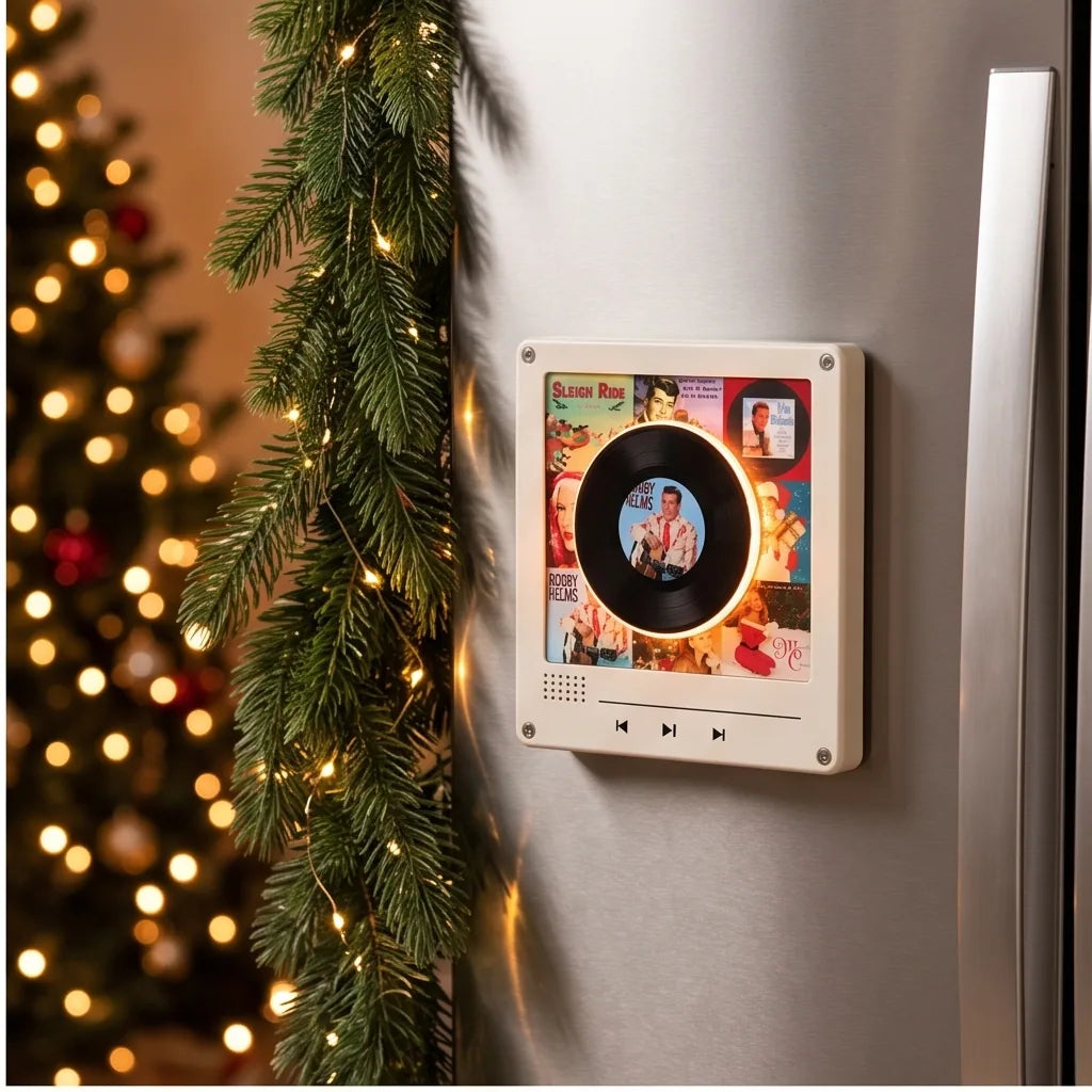 🎄 9-in-1 Christmas Vinyl Player Magnet Set – Holiday Music Collection 🎶