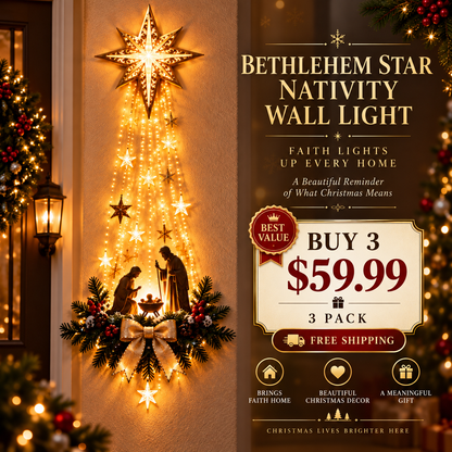 ✨ Last Day — 49% OFF ✨ 🎄✝️ Bethlehem Star Nativity Wall Light — A Beautiful Symbol of Faith