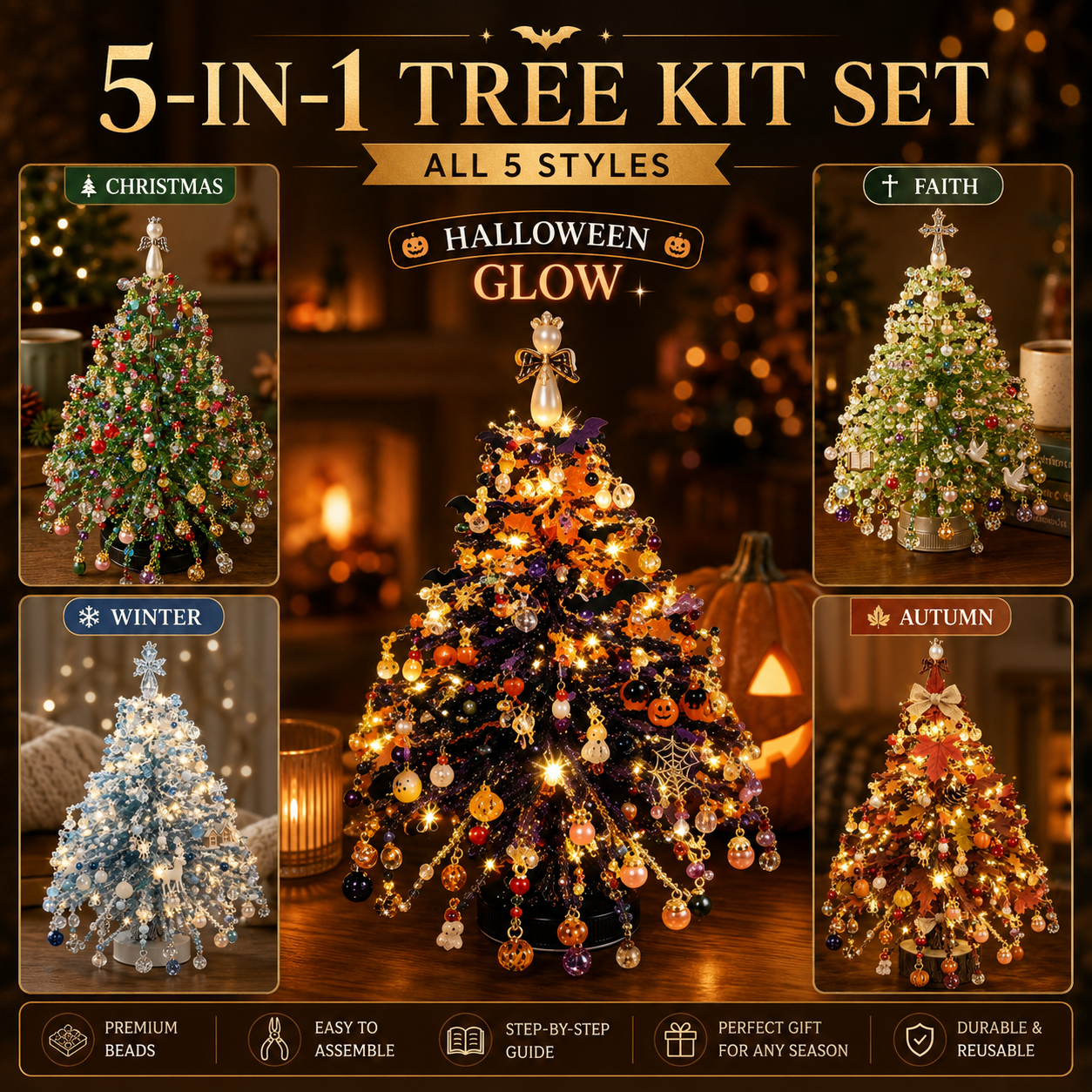 🎄✨ DIY Beaded Halloween Kit – Create Your Own Sparkling Holiday Decoration