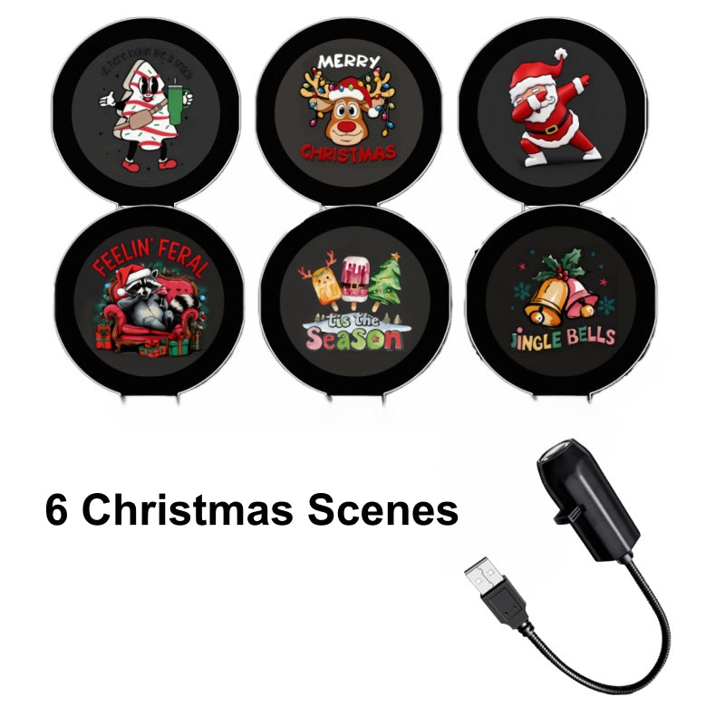 Plug-&-Play HD Christmas Projector – 6 or 10 Festive Scenes – IndsyWest