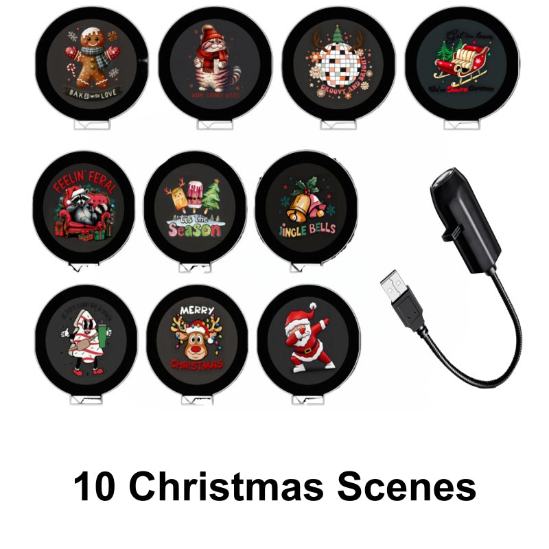 Plug-&-Play HD Christmas Projector – 6 or 10 Festive Scenes – IndsyWest