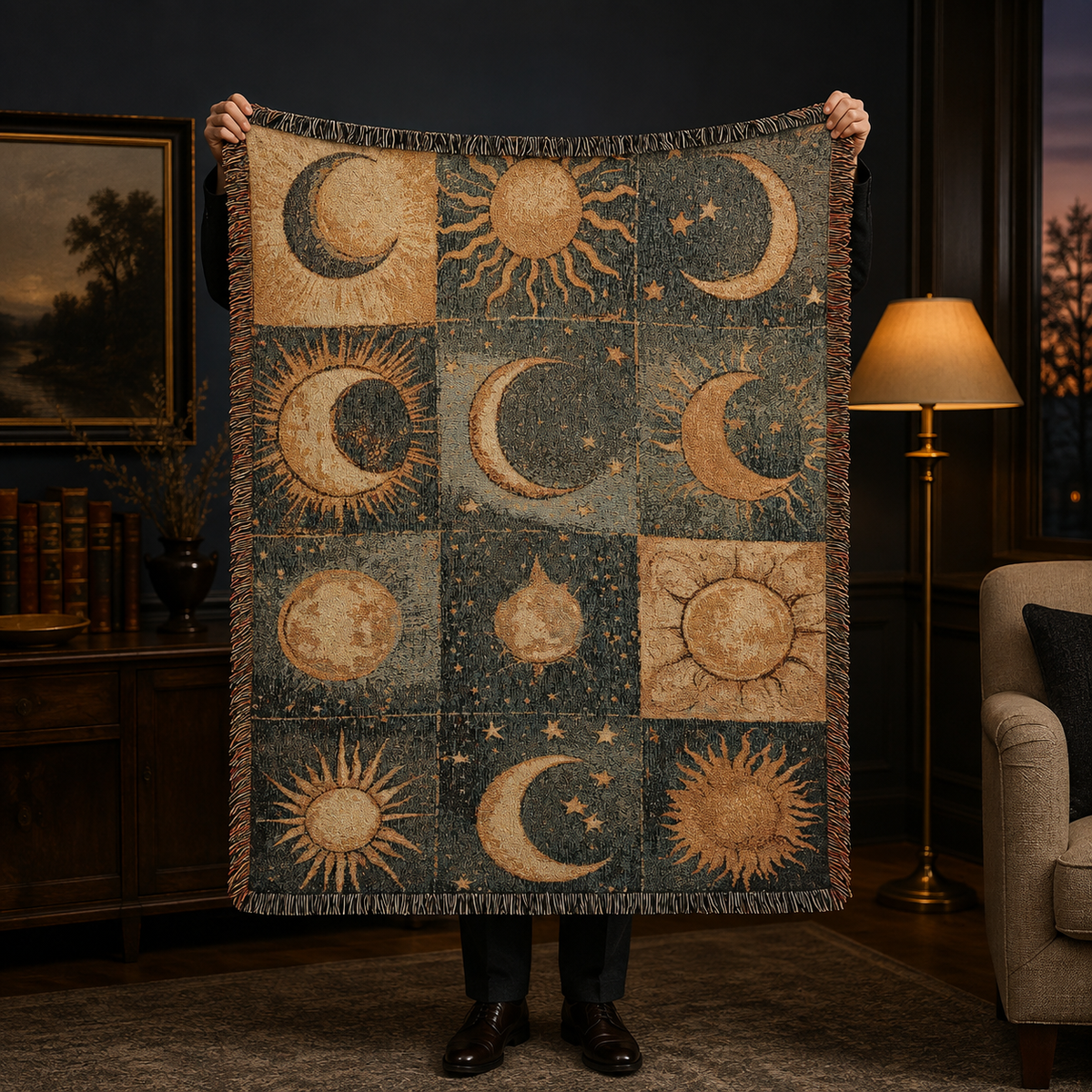 Multi-Function Woven Tassel Blanket, 130x160cm