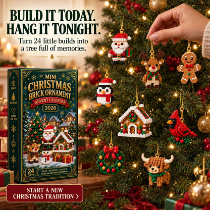 ⏳ Last day to save 49% – 🎄 24-Day Mini Christmas Ornament Advent Calendar | 24 unique festive ornament designs with hanging loops—perfect for decorating Christmas trees, wreaths, and holiday displays 🧱