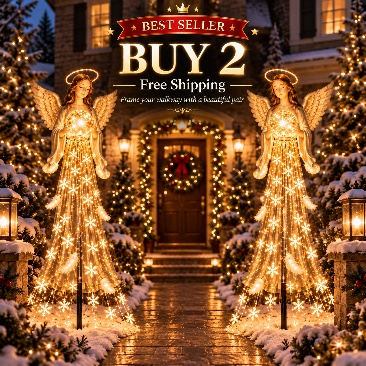 👼✨ ✨Up to 67%  OFF Solar Angel Blessing Fountain – Cascading Christmas Garden Light