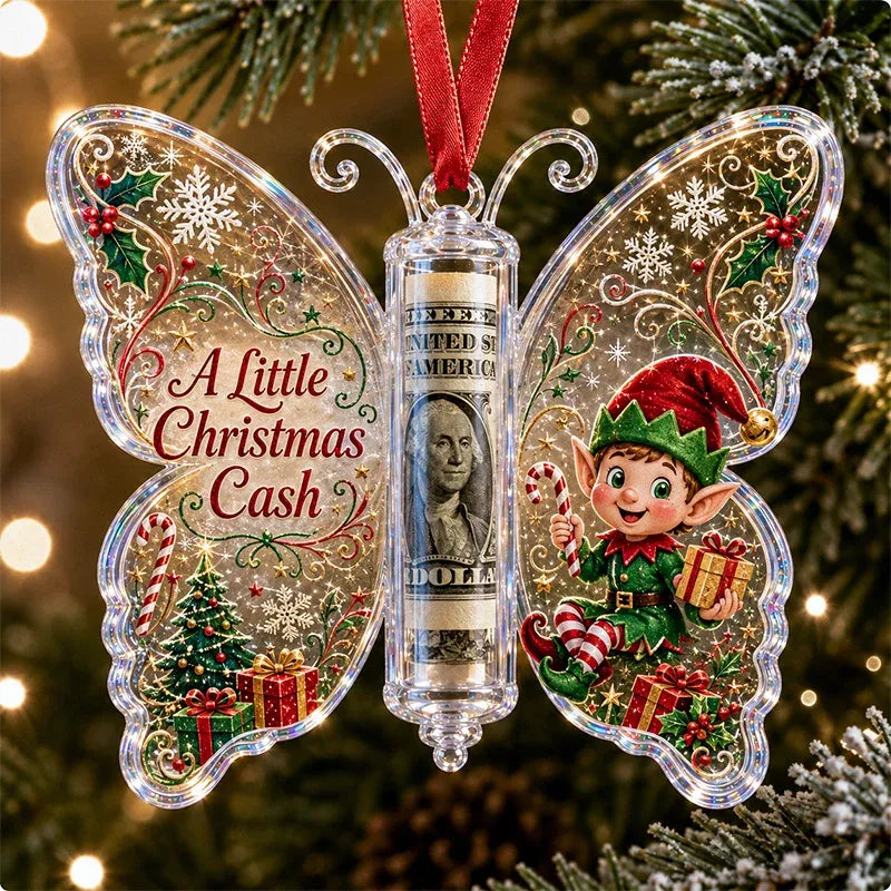 🔥Each$5.99🔥—🦋💵 3D Embossed Butterfly Christmas Cash Gift Ornament – Holiday Money Holder Keepsake 🎄✨
