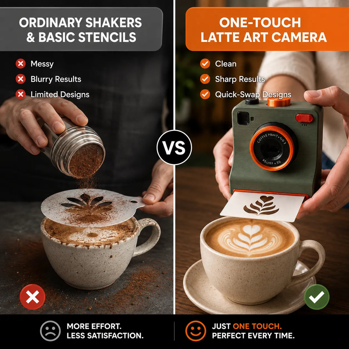 Coffee Stencil Camera Gift for Coffee Lovers