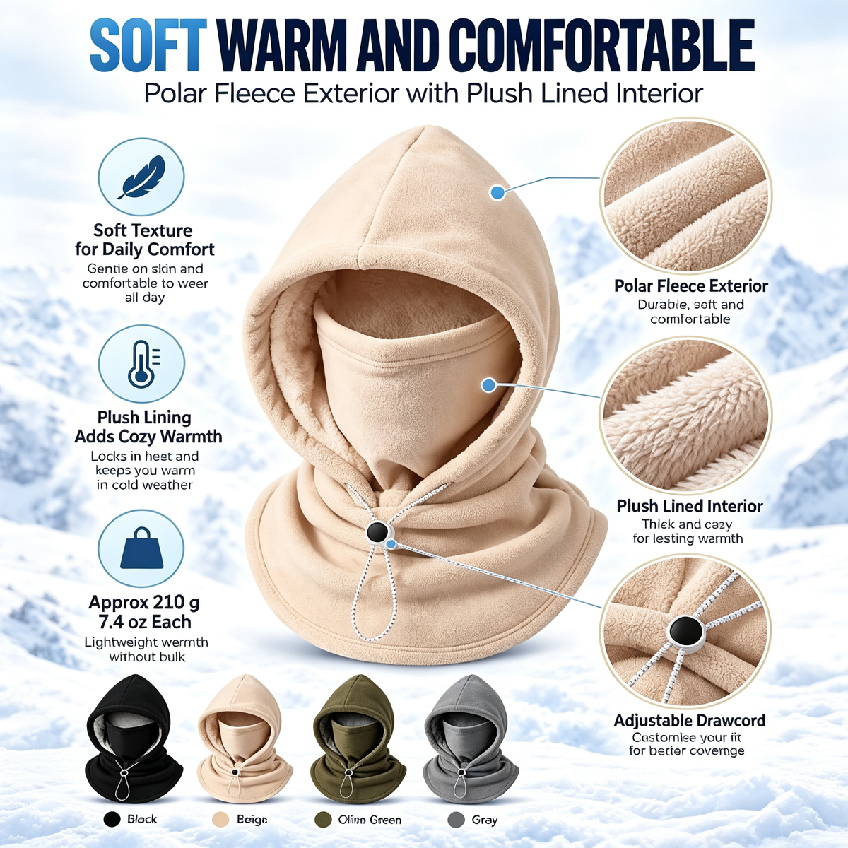 🔥❄️ Ultimate 3-in-1 Winter Balaclava – Head, Face & Neck Coverage