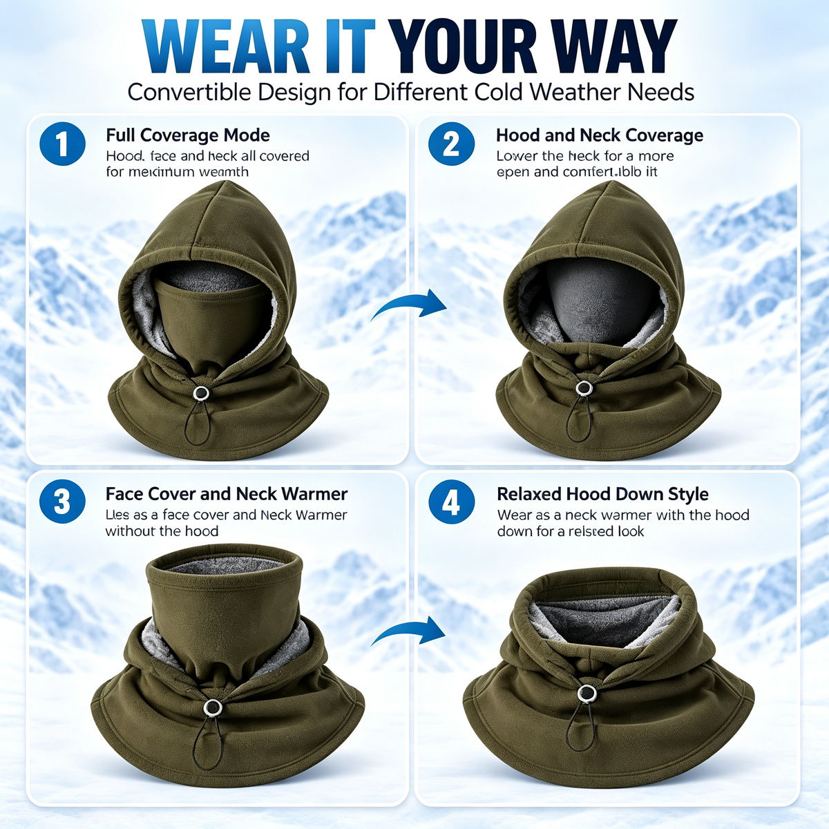 🔥❄️ Ultimate 3-in-1 Winter Balaclava – Head, Face & Neck Coverage