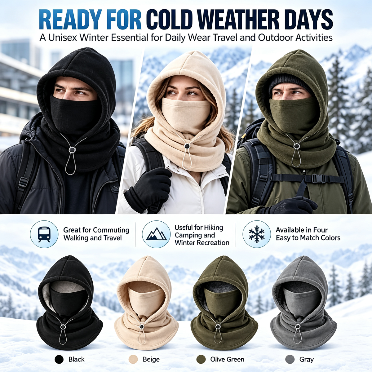 🔥❄️ Ultimate 3-in-1 Winter Balaclava – Head, Face & Neck Coverage