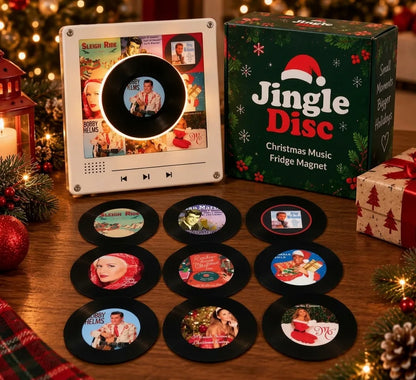 🎄 9-in-1 Christmas Vinyl Player Magnet Set – Holiday Music Collection 🎶
