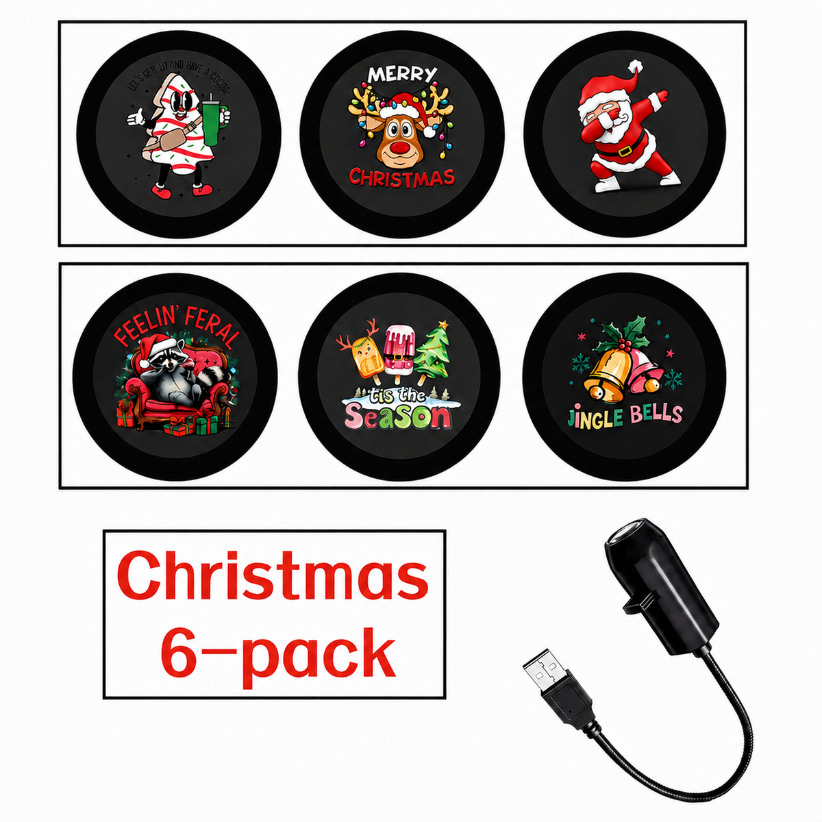 Plug-&-Play HD Christmas Projector – 6 or 10 Festive Scenes – IndsyWest
